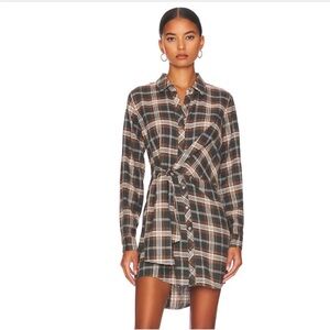 ❤️ Heartloom Brynn Mini Dress In Tar Revolve Front Wrap Plaid Size XS